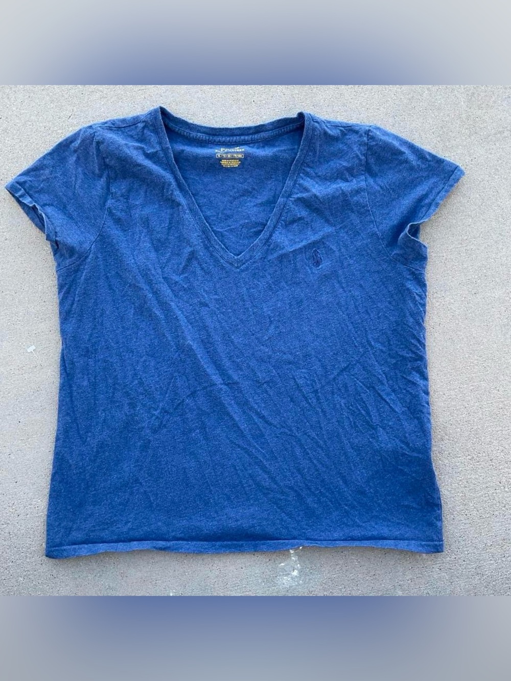 Ralph Lauren Classic V-Neck Women's Tee - Navy Blue